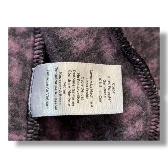 Talbot’s Geo Snowflake Cozy Woven Trim Jacket Purple Black Full Zip Women’s Sz M - Picture 12 of 12